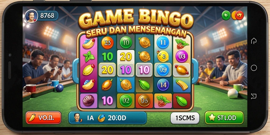 Tampilan gameplay Bingo yang seru dan interaktif di 8768.