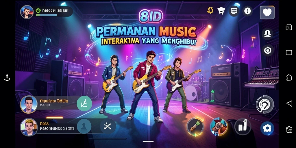 Tampilan gameplay interaktif dari aplikasi musik 8ID yang memikat.