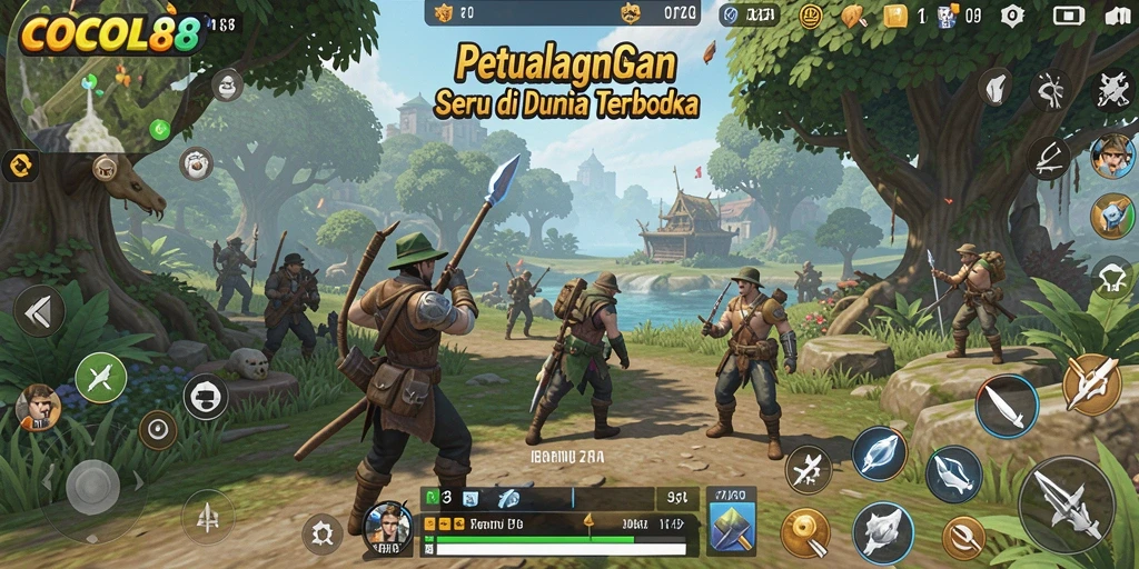 Menggambarkan keseruan gameplay di dunia terbuka COCOL88.