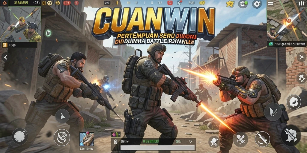 Tampilan gameplay mendebarkan dalam pertempuran Battle Royale di CUANWIN.