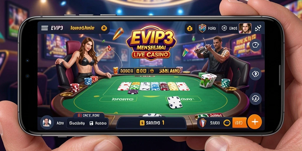 Screenshot gameplay Live Casino yang menegangkan di EVIP3.