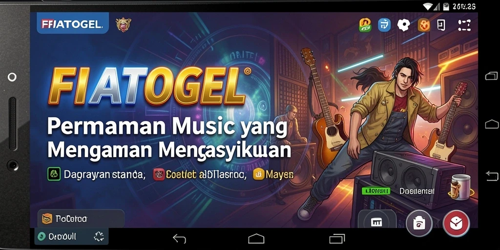 Tampilan gameplay seru di FIATOGEL dengan musik yang menggugah semangat.