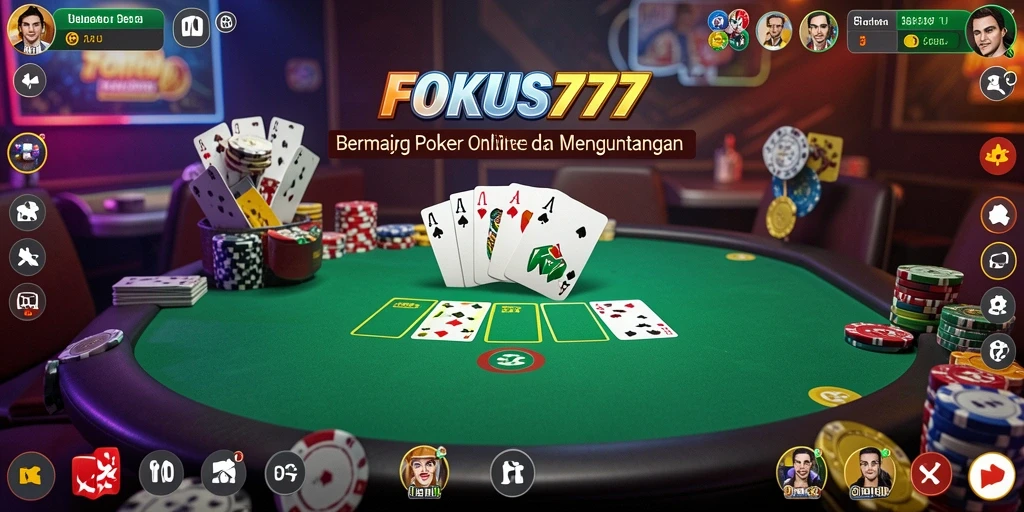 Tampilan gameplay seru dari aplikasi FOKUS777 poker.
