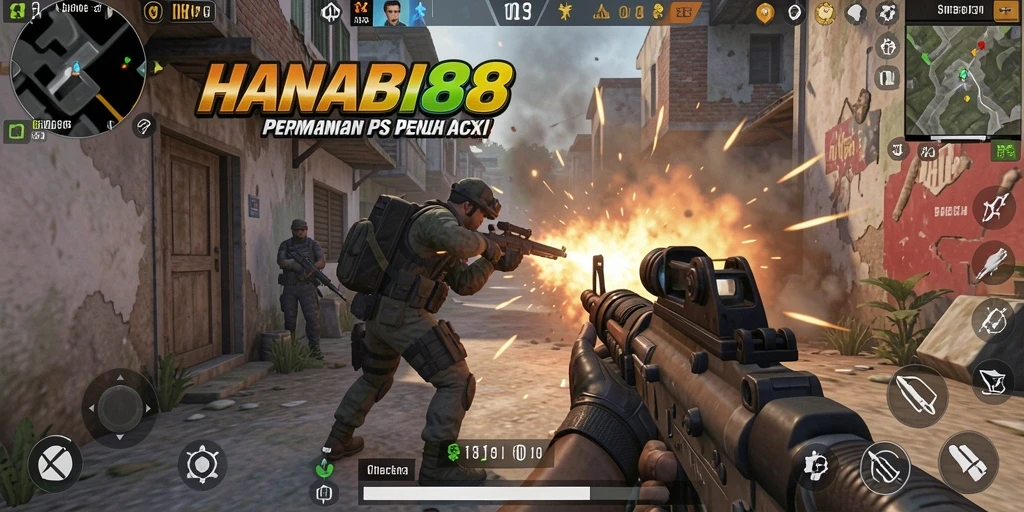 Tangkapan layar permainan FPS HANABI88 yang menampilkan aksi seru.