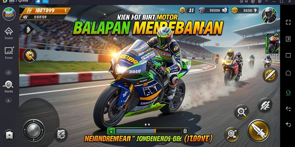 Tampilan menarik dari gameplay balapan motor yang seru.