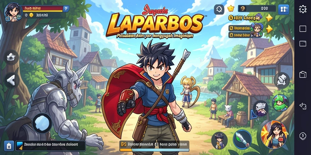 Gameplay LAPARBOS yang menampilkan aksi seru di dunia Anime.
