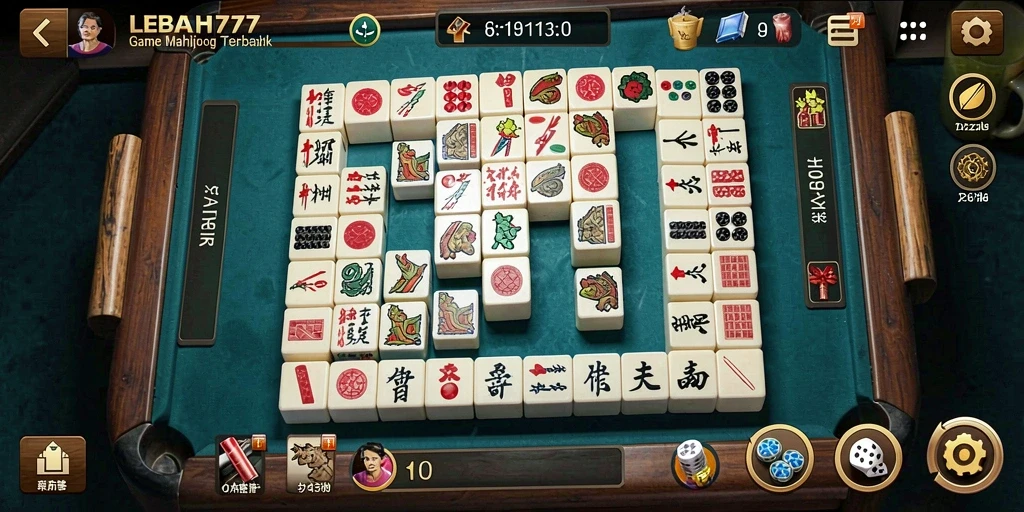 Gameplay seru LEBAH777 dengan ubin Mahjong yang menantang.