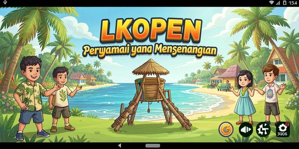 Screenshot gameplay LKOPEN yang menunjukkan suasana santai dan seru.