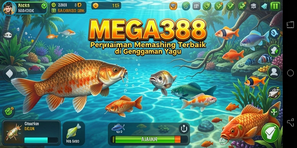 Tampilan gameplay menegangkan saat menangkap ikan besar di MEGA388.