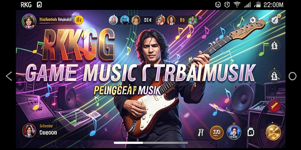Tampilan gameplay RKGG dengan berbagai lagu dan tantangan menarik.