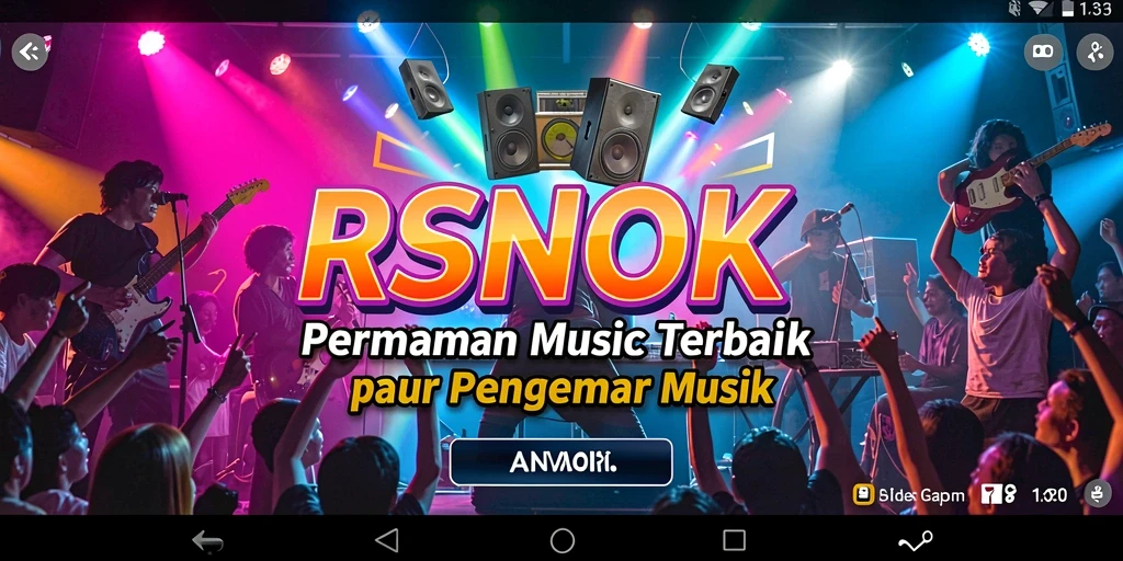 Tangkapan layar utama RSNOK menampilkan gameplay seru dan interaktif dalam kategori musik.