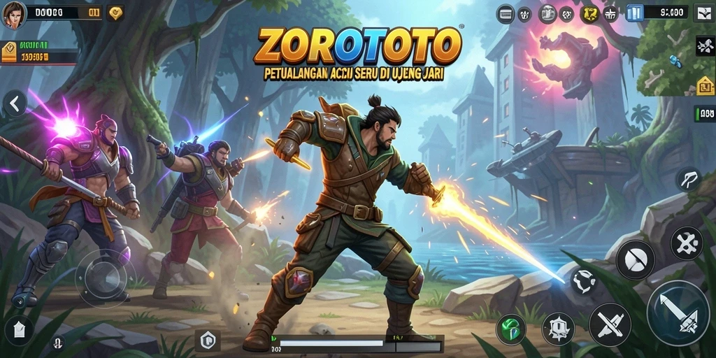 Tangkapan layar ZOROTOTO yang menggambarkan aksi seru dan menegangkan.